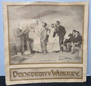 lot 235 image: Original Antique 1897 PROSPERITY WHISKEY Cardboard Advertising Display Sign 