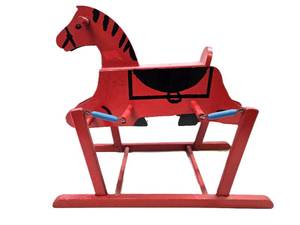 lot 241 image: Vintage Painted Wood Rocking Horse