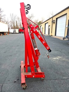 BIG RED Fully Functional 2-Ton Rolling Engine Hoist & 8-Ton Long Ram Jack