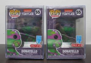 lot 279 image: Pair of TMNT Funko Pop Figures - Mint wCollector Cases