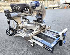 lot 299 image: Awesome Working KOBALT Mobile & Adjustable Miter Saw Unit w12 Blade