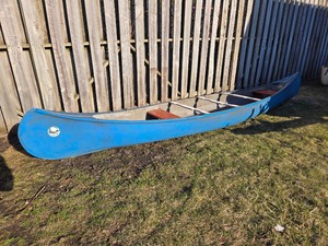 lot 229 image: Good 16 Blue Fiberglass Canoe