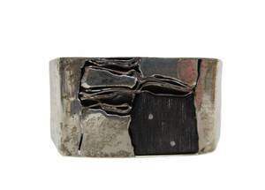 lot 49 image: Excellent Vintage Sterling Silver Cuff Bracelet by MN Jewelry Maker LaDes Glanzer