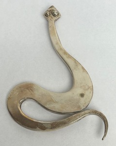 lot 4 image: Large Vintage Sterling Silver Snake Brooch