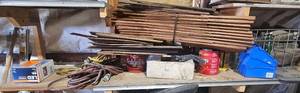 lot 37 image: Lot of Vintage Wooden Planks and Metal Storage Boxes
