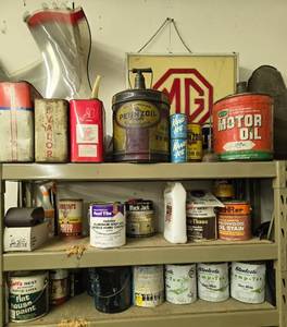 lot 77 image: Vintage Collection of Motor Oil and Paint Cans - content quantities unknown