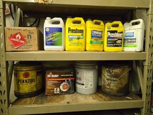 lot 78 image: Collection of Automotive and Industrial Supplies including Antifreeze and Motor Oil - content quantities unknown