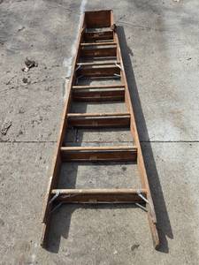 lot 99 image: Wooden Attic Access Ladder with Metal Support Hinges