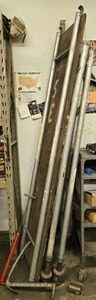 lot 102 image: Heavy Duty Metal Scaffolding Set with Wooden Platform - unassembled