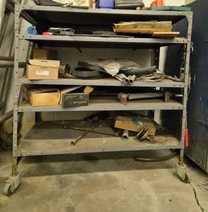 lot 129 image: Heavy-Duty Industrial Shelving Unit