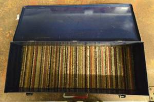 lot 145 image: Custom Painted Vintage Metal Toolbox