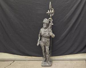 lot 167 image: Vintage Knight Statue with Halberd