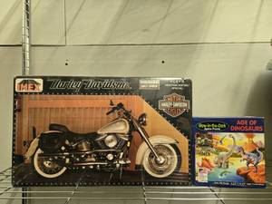 lot 169 image: Collection of Harley-Davidson Model, Puzzle, Hard Hat, and Toy Car