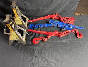 lot 182 image: Set of 2 Black Jack 3 Ton Jack Stands and Load Binders