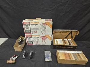 lot 234 image: Lot of Sylvania Standard Light Bulbs and Wood Finish Samples