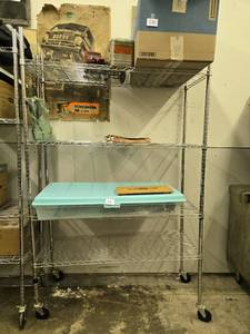 lot 252 image: Commercial Grade Wheeled Wire Shelving Unit