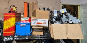 lot 265 image: Collection of Metal Brackets, Plates, and Straps for Construction