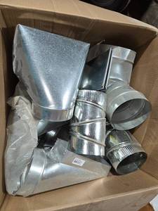 lot 300 image: Assorted Sheet Metal and PVC Duct Fittings