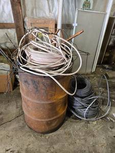 lot 301 image: Collection of Mixed Electrical Wire and Cables on Barrel