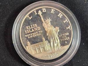1986S Ellis Island Silver Dollar Commemorative Coin