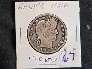 lot 67 image: 1906O Barber Half Dollar Coin