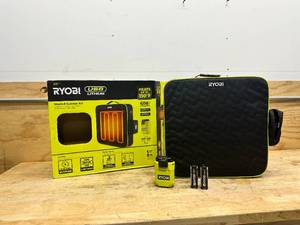 lot 53 image: RYOBI USB Lithium Cordless Heated Cushion Kit with (2) 2.0 Ah Batteries