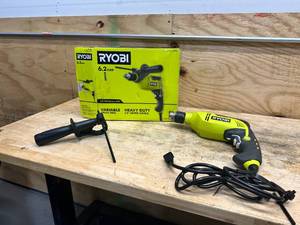 lot 55 image: RYOBI 6.2 Amp Corded 58 in. Variable Speed Hammer Drill