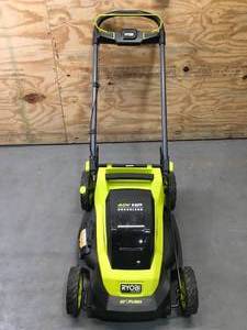 lot 13 image: RYOBI 40V HP Brushless 20 in. Cordless Battery Walk Behind Push Lawn Mower with 6Ah Battery and Charger Model # RY401017