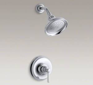 lot 160 image: Kohler K-T10583-4P-CP Bancroft Rite-Temp Pressure-Balancing Shower Trim - Polished Chrome