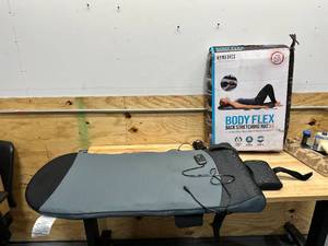lot 110 image: HoMedics Body Flex Back Stretching Mat with Heat, 6 Stretching Programs and 3 Intensity Levels with Removable Memory Foam Pillow for Full Body Coverage, Portable for Yoga, Athletes, Home Gym