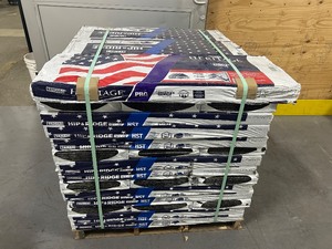 lot 85 image: TAMKO Pallet of 42 Bundles of- Hip and Ridge Olde English Pewter Hip and Ridge Cap Roofing Shingles (33.3 lin. ft. Per Bundle)