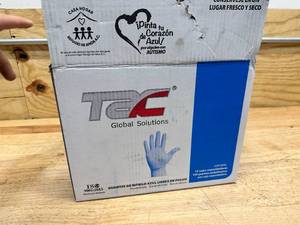 lot 114 image: TAC Global Solutions Case of Powder Free Blue Nitrile Gloves- Size Large