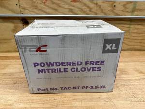 lot 118 image: TAC Global Solutions Case of Powder Free Nitrile Gloves- Size XL