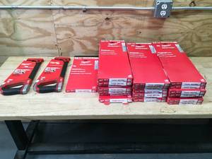 lot 204 image: Lot of Various Milwaukee Deep Cut Portable Band Saw Blades and 2 High-Tension Hacksaws