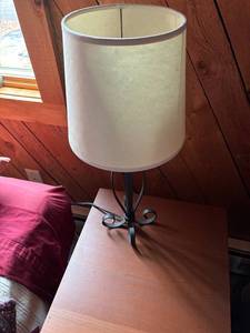 lot 35 image: Elegant Wrought Iron Table Lamp