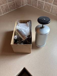 lot 167 image: Aluminum Cookie Press with Molds