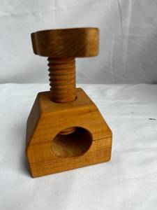 lot 135 image: Handcrafted Wooden Screw Nutcracker