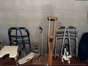 lot 212 image: Mobility Aids Lot with Walkers & Crutches