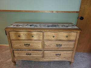 lot 13 image: Vintage Wooden Dresser 50 Width with Mirror