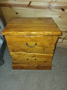 lot 21 image: Rustic Wooden Nightstand