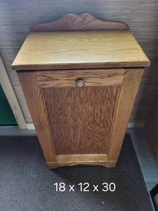 lot 113 image: Wooden Tilt-Out Trash Bin
