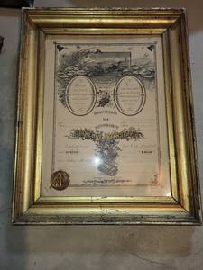 lot 255 image: Vintage Framed Wedding Certificate