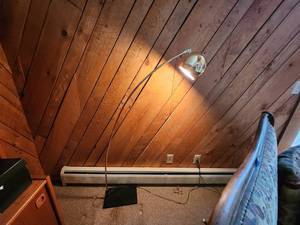 lot 61 image: Modern Brass Arc Floor Lamp