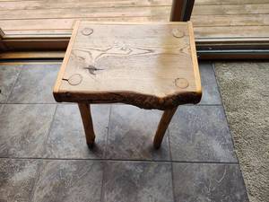 lot 64 image: Handcrafted Rustic Wooden Stool