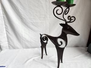 lot 66 image: Iron Deer Candelabra Holder