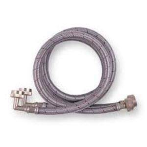 lot 41 image: Lot of Everbilt 4 ft. Universal Stainless Steel Washing Machine Hose with Elbow (2-Pack)  Customer Returns See Pictures