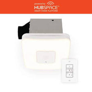 lot 30 image: Commercial Electric 80 110 CFM Ceiling Mount Room Side Installation Smart Bathroom Exhaust Fan and Bluetooth Speaker Powered by Hubspace   Customer Returns See Pictures