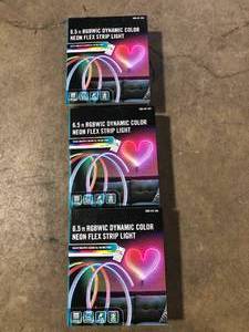 lot 4 image: Lot of EcoSmart 6.5 ft. RGBWIC Dynamic Color Changing Dimmable Linkable Plug-In LED Neon Flex Strip Light with Remote Control  Customer Returns See Pictures
