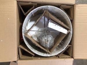 lot 5 image: 29 in. Brown with Black Tint Table Lamp with Beige Softback Fabric Shade by StyleCraft   Customer Returns See Pictures