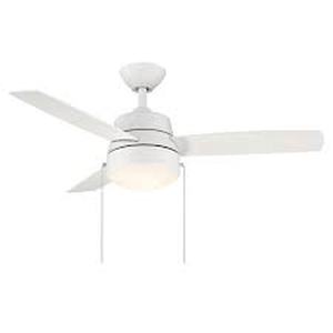 lot 10 image: Hampton Bay Caprice 44 in. Integrated LED Indoor Matte White Ceiling Fan with Light Kit Customer Returns See Pictures